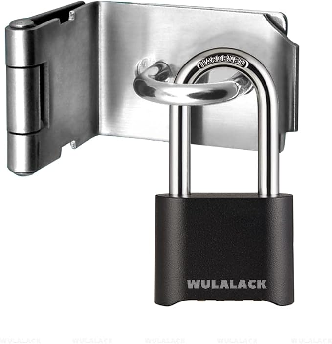 WULALACK Outdoor Combination Lock, Heavy Duty Weatherproof Pad Locks with Code, Resettable Padlock Combination for Sheds Fence, Gate Hasps, Storage Unit