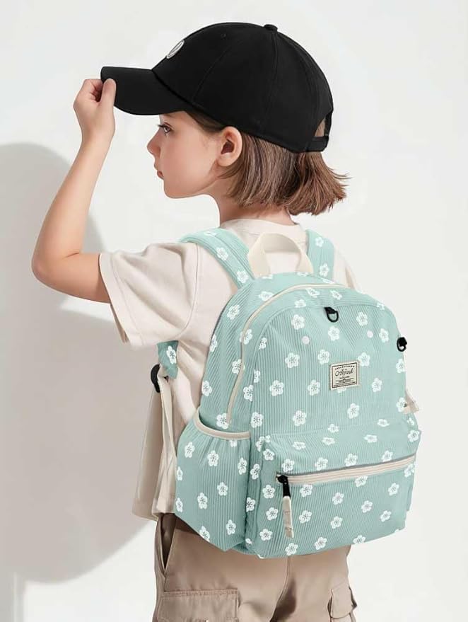 atgark Corduroy Toddler Backpack for Girls 2-5: Preschool Backpack for Girls