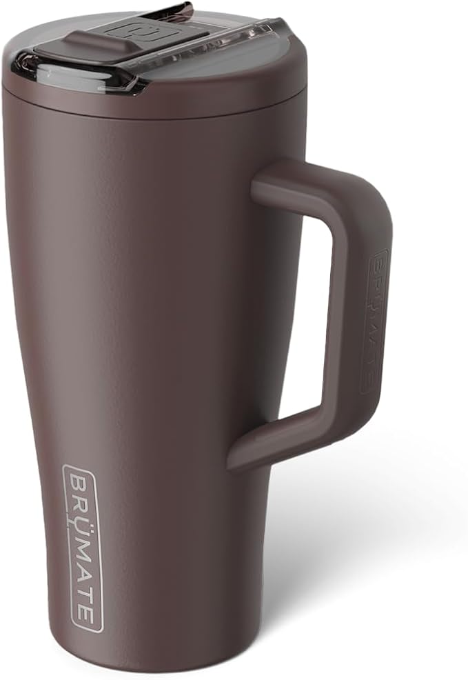 BrüMate Era Flip 30oz Tumbler with 100% Leakproof Covered Straw Lid | Hygienic Covered Straw | Insulated Stainless Steel Water Bottle with Handle | Cup Holder Friendly | BPA-Free (Java)