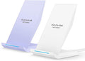 Fast Wireless Charger 2 Pack - NANAMI Wireless Charging Stand for iPhone 17/17 Air/16/15/14/13/12/12 Pro Max, Phone Charger Dock Compatible with Samsung Galaxy S26/S25/S24/S23/S22/S21,Pixel 6/5