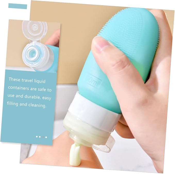 DOITOOL 9pcs Silicone Travel Bottles Set for Toiletries Squeeze Containers for Shampoo Lotion and Liquid Soap Portable and Refillable Travel Accessories