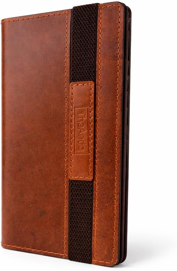 Tan Leather Long Passport Wallet - Travel Document Organizer with Card Slots ID Window Zipper Pocket Slim Passport Holder for Travel & Everyday Use, 5 x 9