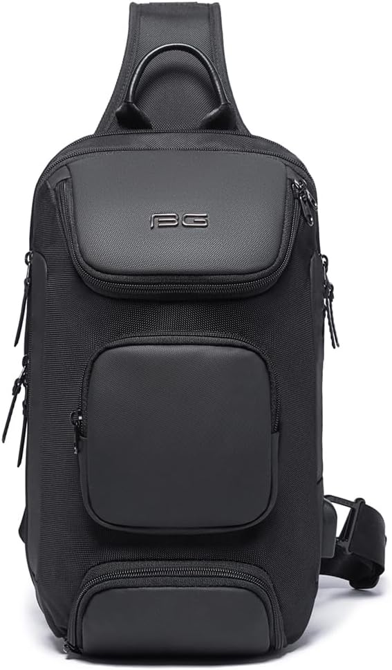BANGE Sling Bag with USB Charging Port, Waterproof Crossbody Backpack, Lightweight Shoulder Bag Daypack for Travel Work Hiking
