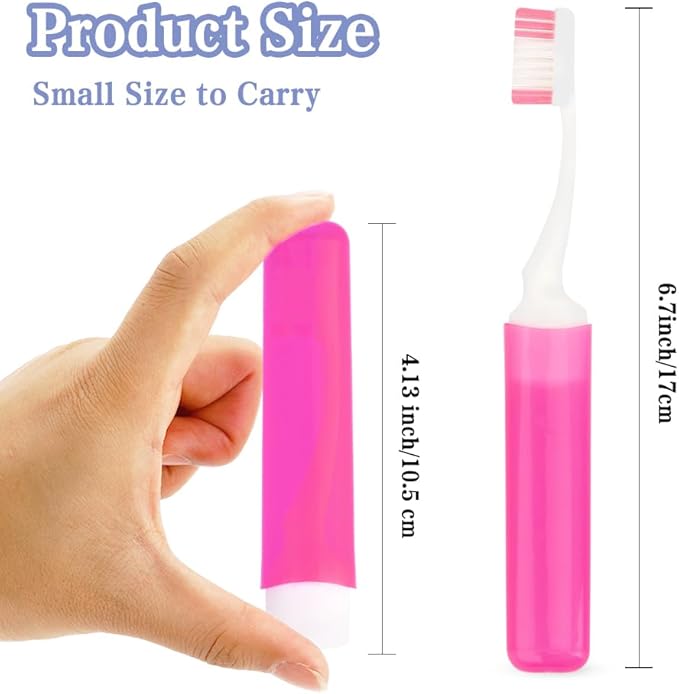 Travel Toothbrush 4Pcs Travel Toothbrush Set Mini Toothbrushes Soft Portable Toothbrushes Travels with Tooth Brush Cover Small Folding Toothbrush Individually Wrapped for Camping Home
