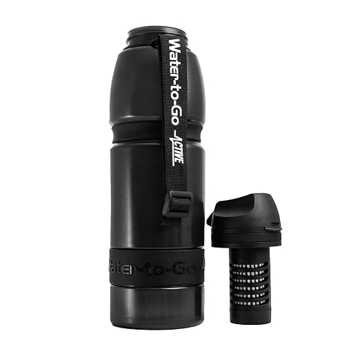 Water-to-Go Water Filter Bottle for Hiking Camping and Survival - One Liter Water Purifier Bottle for Safe Water Anywhere - Eco-Friendly Bioplastic, New Leak-Proof Lid, Filters Viruses