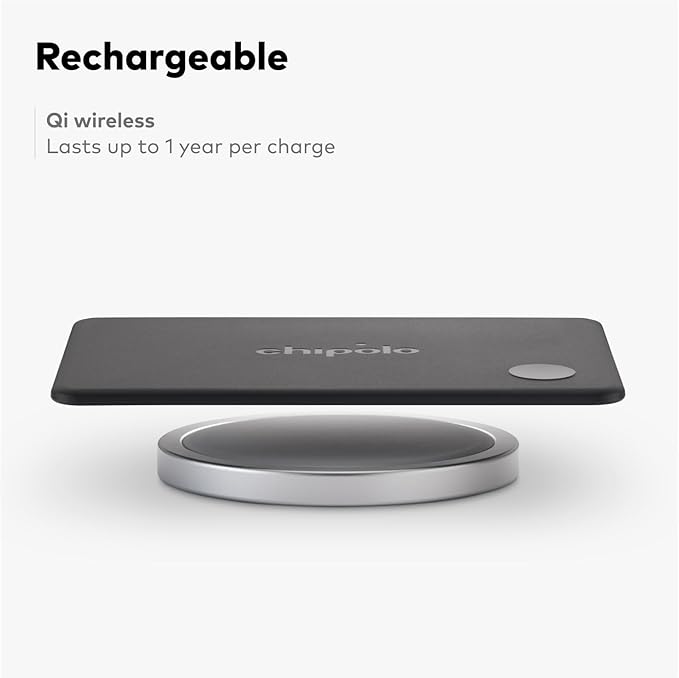 Chipolo Card – Rechargeable Wallet Tracker Card, Bluetooth Tracker, Item Locator, Passport Finder Compatible with Apple Find My or Find Hub with Call Your Phone & Out of Range Alerts (Pack of 2)