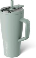 BrüMate Era Flip 30oz Tumbler with 100% Leakproof Covered Straw Lid | Hygienic Covered Straw | Insulated Stainless Steel Water Bottle with Handle | Cup Holder Friendly | BPA-Free (Sage)