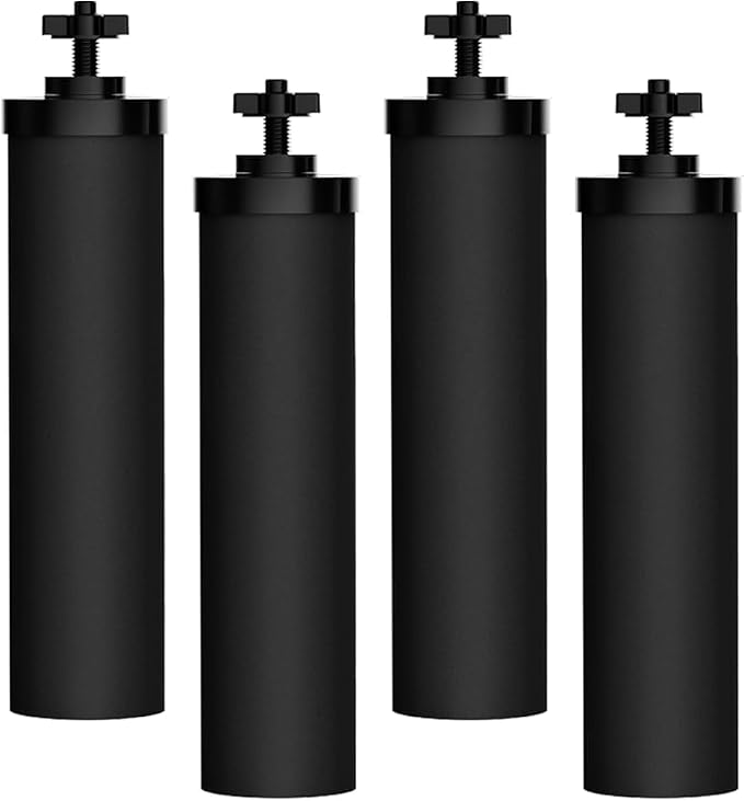 Filterlogic Gravity Water Filter, Replacement for Berkey® BB9-2® Black Carbon Filters, Purewell®, ProOne®, Waterdrop Gravity Filter System, NSF/ANSI 42&372 Certified, 4 Pack
