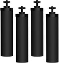 Filterlogic Gravity Water Filter, Replacement for Berkey® BB9-2® Black Carbon Filters, Purewell®, ProOne®, Waterdrop Gravity Filter System, NSF/ANSI 42&372 Certified, 4 Pack
