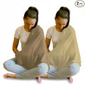 2 Pack Nursing Covers for Breastfeeding, Soft Infinity Scarf Shawl Cover Up - Lightweight, Breathable Privacy Nursing Wrap (Natural Beige, Light Brown)