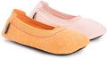 Muk Luks Women's 2 Pair Travel Ballerina Slipper Set