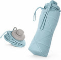 Folding Silicone Water Bottle | Collapsible Travel Water Bottle for Gym, Office, School, Cycling, Hiking & Outdoor Sports | Leak-Proof, Portable Bottle | 600 Ml (Blue)