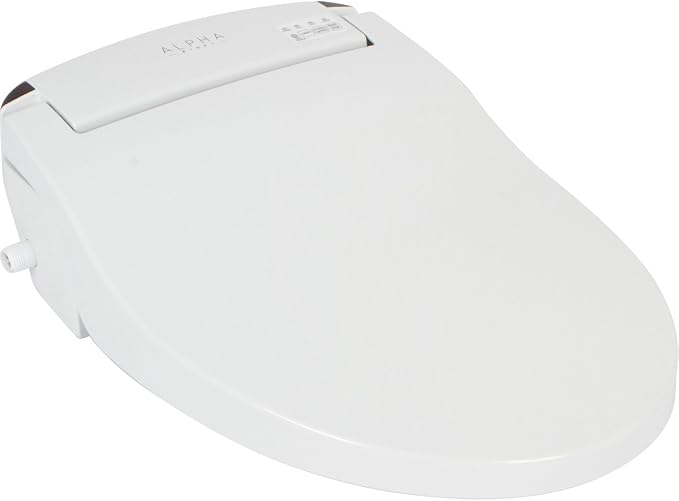 ALPHA BIDET JX2 Round Bidet Toilet Seat, White, Endless Warm Water, *NEW* Bowl Mist, LED Light, Quiet Operation, Wireless Remote, Stainless Steel Nozzle, Sittable Lid, 3 Year Warranty
