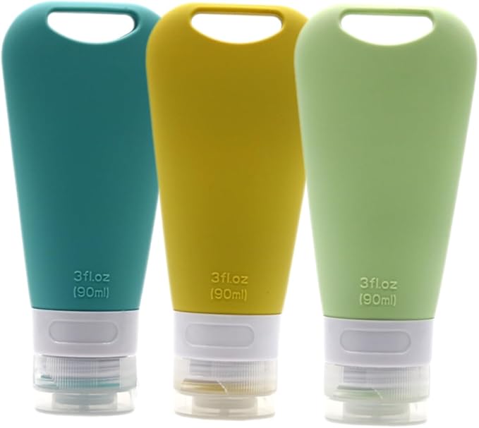 PRETYZOOM 6pcs Travel Toiletry Bottles Set Silicone Containers for Shampoo Lotion and Cream Leakproof Design for Easy Squeeze for Travel and Cosmetics