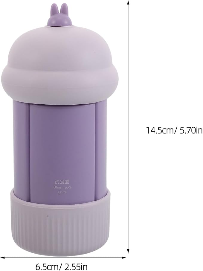 2pcs Portable Silicone Travel Bottles, 4-in-1 Leak-Proof Squeeze Containers Set, Liquid Toiletry Bottles for Travel, Camping, Gym, Daily Use 60ml