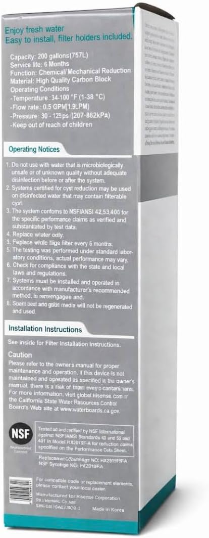 Hisense HX2019FR-A Twist-In Refrigerator Water Filter
