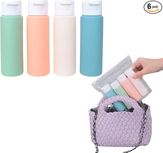 Travel Bottles For Toiletries, 4pcs*50ml Travel Toiletry Bottles, Travel Shampoo Bottle Set, Silicone Travel Squeeze Bottle, Refillable Travelling Bottles For Business or Personal Travel Essentials