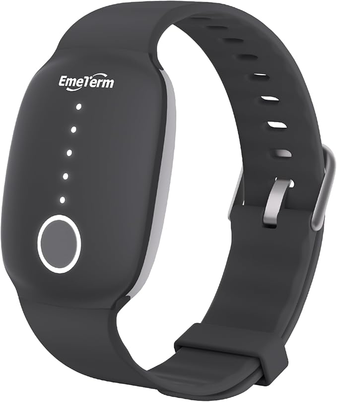 EmeTerm Fashion FDA-Cleared Relieve Nausea Electrode Stimulator Morning Sickness Motion Travel Sickness Vomit Relief Rechargeable No Gel Drug Free Wrist Bands Without Side Effects