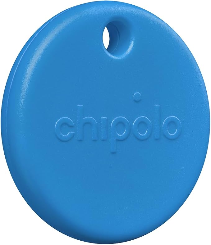 Chipolo POP Tracking Tag - Colorful, Compatible, Loud Bluetooth Tracker with Call Your Phone & Out of Range Alerts, Works with Apple Find My or Find Hub on Android (Blue)