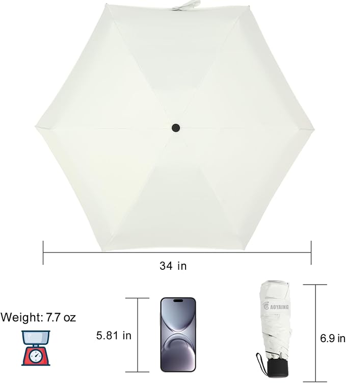 GAOYAING Compact Travel Umbrella with Case Sun&Rain Lightweight Small and Compact Suit for Pocket