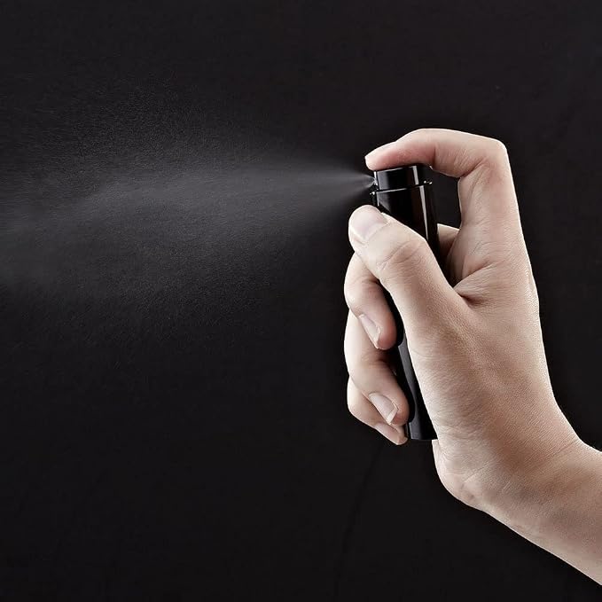 Street27® 8ml Empty Perfume Bottle Refillable Perfume Atomizer Spray Bottle, Portable Mini Pocket Travel Perfume refill bottle Dispenser Glass & Aluminum with 3 Types of Refill Pump - Matte Black