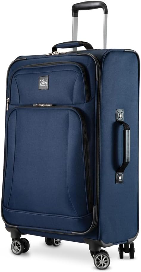 Skyway Epic Softside Medium Checked Luggage - Lightweight Suitcase with Wheels | TSA Approved Travel Bag | Spinner Suitcase | Large Luggage Set with Telescoping Handle, 24 inch, Surf Blue