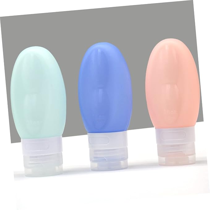 DOITOOL 2sets Portable Travel Bottles Set Silicone Shampoo Containers Mini Travel Size Toiletry Bottles Leakproof Refillable Detachable Cap 4pcs*2