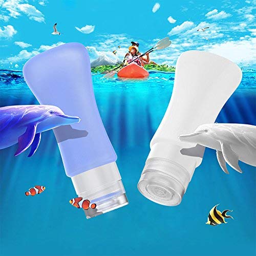 4 Pack Travel Bottles, 3oz Leak Proof Accessories Containers Size Toiletries,Travel Shampoo and Conditioner Bottles, Fun Outdoors 9 Pieces
