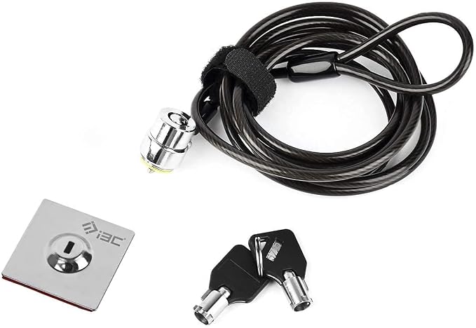 Laptop Cable Lock, Hardware Security Cable Lock with Keys, Anti Theft Combination Lock Compatible with Laptop Monitor Tablet Surface Projector and Other Electronic Devices (1 Pack)