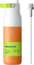 LARQ Swig Top — Insulated Stainless Steel Water Bottle with Straw, Detachable Silicone Handle, Vacuum 24h Cold, BPA-Free Metal Bottle for Gym, Travel, Office — 23 oz, Sorrento Tangerine
