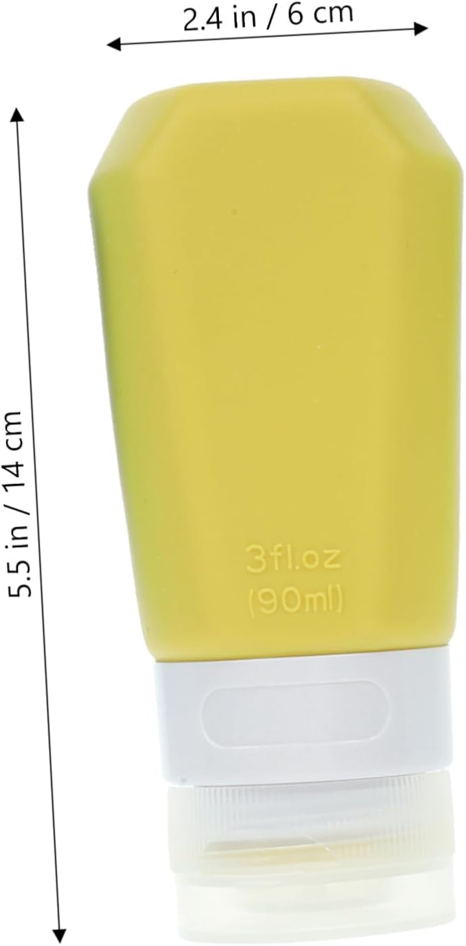 3pcs Silicone Travel Toiletries Set Shampoo Lotion Bottles Leak Containers for Face Wash Body Wash and Cosmetics for Travel and Go Use Style