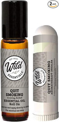Quit Smoking Nasal Inhaler and Roll On Essential Oils, 2 Piece Set, Stop Smoking Aid, Helps Relieve Cravings, Soothes Lungs, All Natural