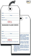 Hotel Luggage Claim Tags with Tear-Off Claim Ticket, Numbered Disposable Baggage Tags for Hotels, Valet, Concierge, Bell Desk & Guest Bag Storage – 1,000 Pack
