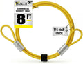 Vascer Heavy Duty Anti-Theft Security Cable - 1/4” x 8ft PVC Coated Galvanized Steel Braided Cut-Resistant Lock Cable with Loops for Bikes, Motorcycles, Grills, Gates