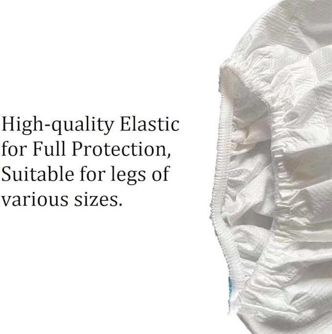 ZMDREAM Pack of 120 Disposable Hazmat Boot and Shoe Covers Knee High Long Booties White (White_Pack of 120)