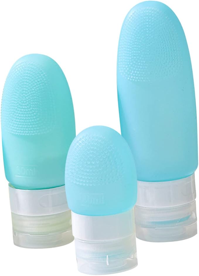 DOITOOL 6pcs Travel Leakproof Silicone Bottles Set for Shampoo Conditioner Lotion Refillable Squeeze Containers for Toiletries for Outdoor Business and Travel