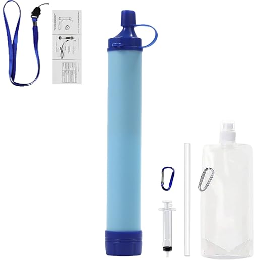 Water Filter, Survival Filtration Portable Gear, Emergency Preparedness, Supply for Drinking Hiking Camping Team Family Outing (1PCS)