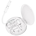 Multi USB Charging Adapter Cable Kit, C to iOS Device Cable Box, Conversion Set USB A & Type C to Male Micro/Type C/iOS Device, Data Transfer, Card Storage, Tray Eject Pin, Phone Holder (White)