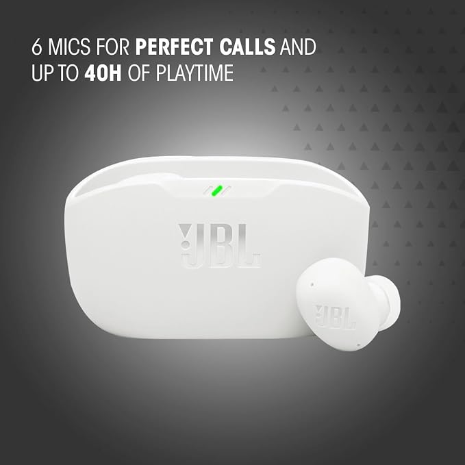 JBL Vibe Buds 2 - True Wireless Noise Cancelling Earbuds with JBL Pure Bass Sound & Smart Ambient Technology, 4mics for Crisp, Clear Calls, up to 40Hrs of Playback, IP54 Dust & Water Resistant (Pink)