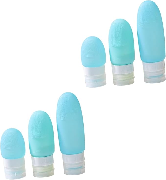 DOITOOL 6pcs Travel Leakproof Silicone Bottles Set for Shampoo Conditioner Lotion Refillable Squeeze Containers for Toiletries for Outdoor Business and Travel