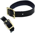 Bulk 100 Pack - Genuine Leather Luggage Tag Loops with Brass Metal Buckle - 6 x 3/8 Inch Premium I’D Name Straps for Suitcases, Briefcase, Backpacks, Golf Bag Tags & More by Specialist ID (Black)
