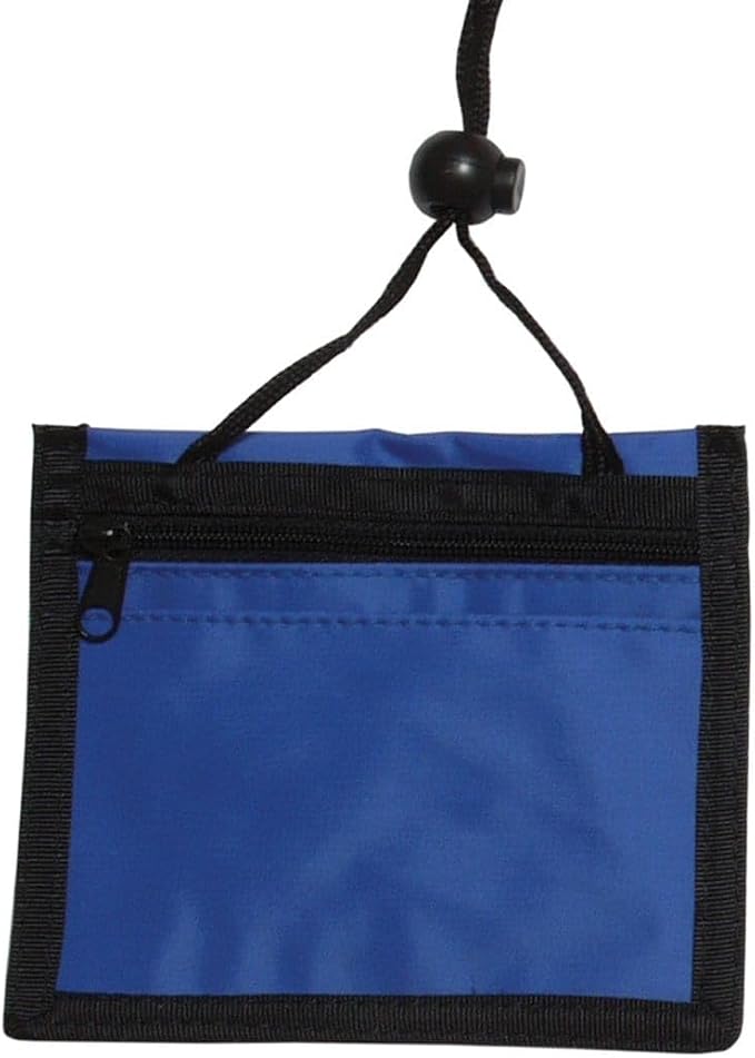 Bulk 25 Pack - Premium Multi-Pocket 4 X 3 Trade Show Credential Neck Wallets - 4X3 Inch Clear Window Pocket Display Horizontal Badge Holder with Adjustable Lanyard by Specialist ID (Royal Blue)
