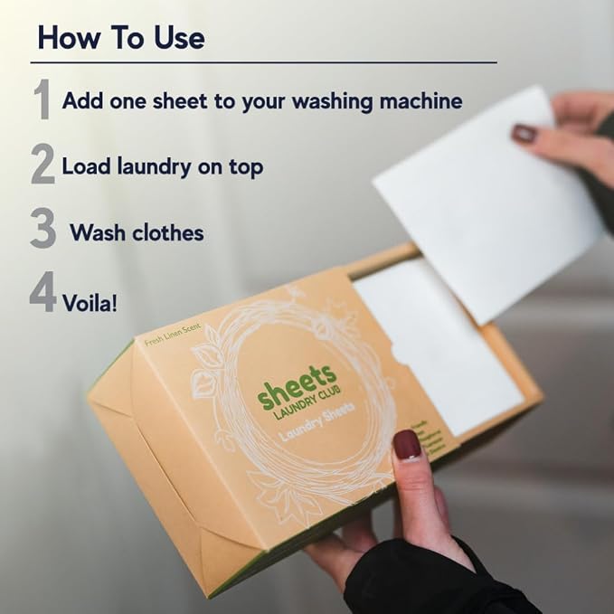 Sheets Laundry Club Bundle - 4 Pack Fresh Linen Detergent Sheets, 3 Pack Sea Breeze Dryer Sheets & 4 Pack Sea Breeze Scent Booster - New Liquidless Technology