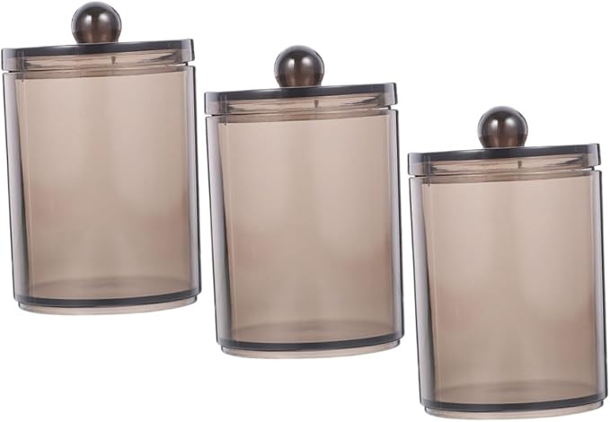 9pcs Cotton Swab Holders Transparent Bathroom Organizers with Lid Compact Storage for Cotton Swabs and Pads Lightweight and Sturdy Design for Use
