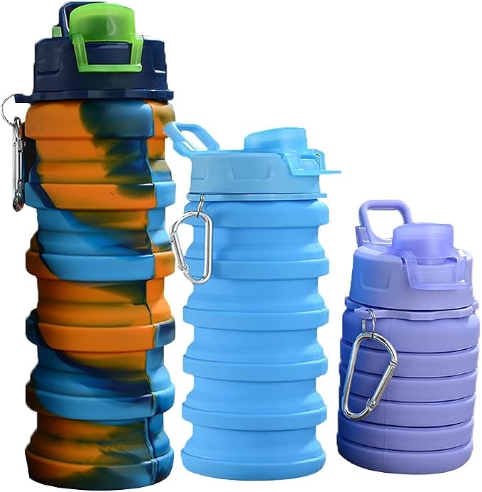 Water Bottle,Leak Proof Water Bottle,Sports Water Bottle,Water Bottle Creative Pure Color/Camouflage Silicone Folding Water Cup Portab Outdoor Riding Sports Large Capacity Portable Water Bottle Water