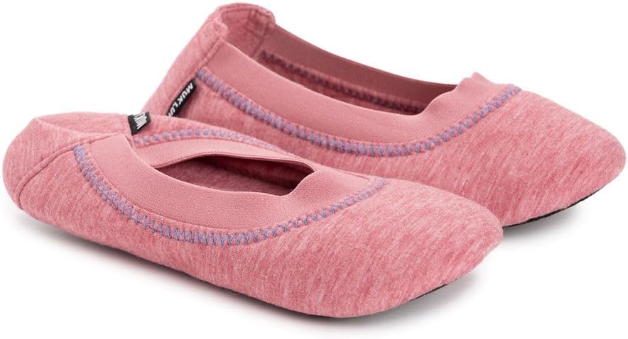 Muk Luks Women's 2 Pair Travel Ballerina Slipper Set