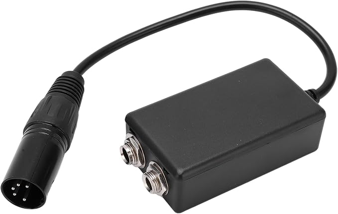 Aviation Headset Adapter Professional Durable GA Dual Plugs to XLR 5 Pin Male Converter Headphone Extension Cable for Pilots Flying Fixed Wing General Aviation ABS Sponge