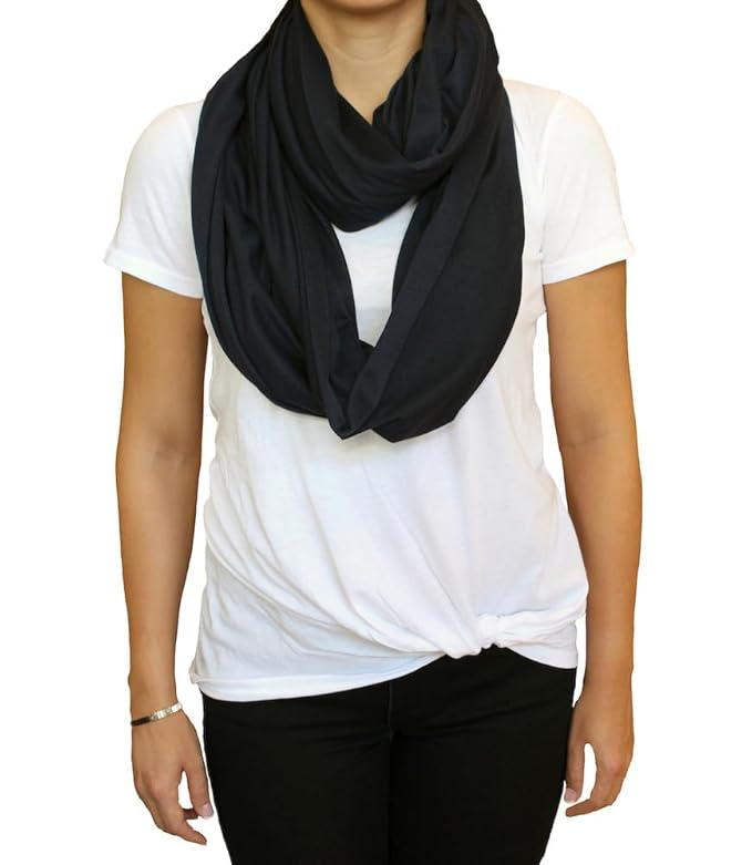 3 Pack Nursing Covers for Breastfeeding – Soft Infinity Scarf, Privacy Cover-Up Shawl – Lightweight, Breathable Nursing Wrap (Navy Blue, Grey, Black)
