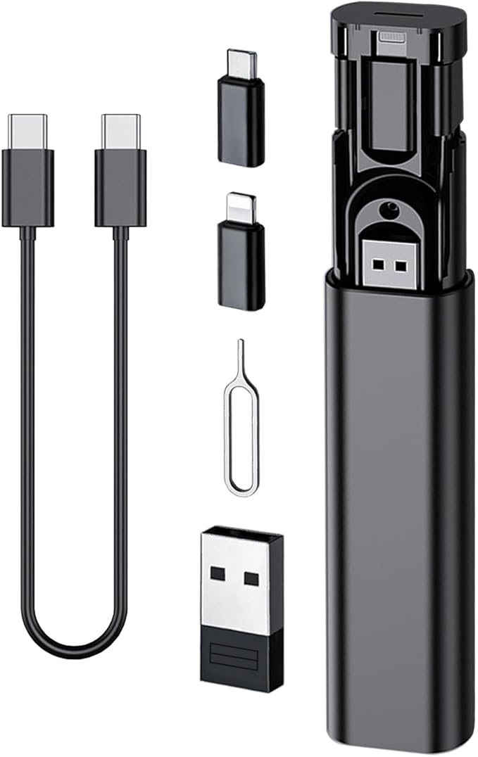 Multi USB Charging Adapter Cable & Conversion Set, USB A to Type C & Lightning Adapter, 60W Fast Charging & Data Transfer Cable