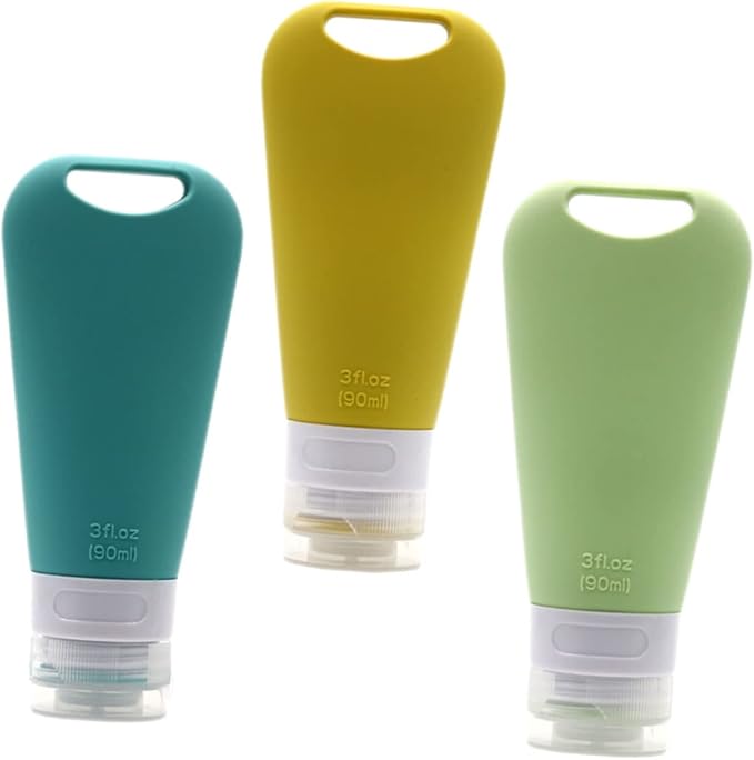 Cabilock 6pcs Travel Shampoo and Lotion Container Set Silicone Travel Bottles for Toiletries Versatile Squeeze Bottles for Shampoo Body Wash and Conditioner for Essentials